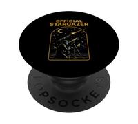 Astrónomo astronómico retro lobo espacial para hombre PopSockets PopGrip Adhesivo