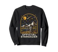 Astrónomo astronómico retro lobo espacial para hombre Sudadera