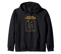 Astrónomo astronómico retro lobo espacial para hombre Sudadera con Capucha