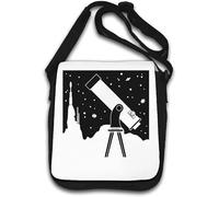 Astronomy Telescope and Stars - Bolso de hombro, color blanco, White, Talla única
