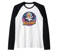 Astronut Lindo Cacahuete En Espacio Galaxia Astronauta Juego de Palabras Camiseta Manga Raglan