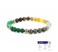 Astrotalk Dhan Yog - Pulsera para mujer (cuentas de 6 mm) | Riqueza, prosperidad y crecimiento profesional | Pulseras para mujer con piedra de pirita, ojo de tigre y cristal de cuarzo transparente |