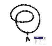 Astrotalk Malai Karungali elástico de 8 mm, cuentas originales malai karungali, 108+1 para protección y paz, Jap Mala elástico, mala espiritual unisex, regalo para hombre y mujer, caja