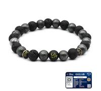 Astrotalk Pulsera OM Riqueza | Citrino y Pirita en Bruto | Cristales para Abundancia y Prosperidad | Símbolo OM | Certificado de Autenticidad