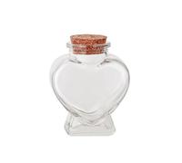 ASTRQLE Botella de vidrio en forma de corazón con tapón de corcho, mini tarro de recuerdo para boda, luna de miel, arena, manualidades, regalo del día de San Valentín, decoración del hogar, recuerdos