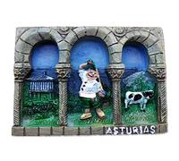 Asturias España Europa Ciudad del Mundo Resina 3D Fuerte Imán para nevera Recuerdo Turista Regalo Chino Imán Hecho a Mano Artesanía Creativa Decoración del Hogar y Cocina Pegatina Magnética