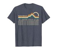 Asturias - Paraíso Natural - España Camiseta, Hombre, Azul Jaspeado, XL