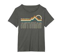 Asturias - Paraíso Natural - España Camiseta, Mujer Tallas Grandes, Asfalto, 3XL Grande