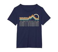 Asturias - Paraíso Natural - España Camiseta, Mujer Tallas Grandes, Azul Marino, 3XL Grande