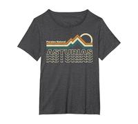 Asturias - Paraíso Natural - España Camiseta, Mujer Tallas Grandes, Jaspeado Oscuro, 3XL Grande