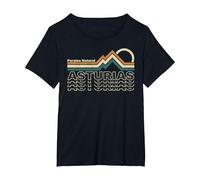 Asturias - Paraíso Natural - España Camiseta, Mujer Tallas Grandes, Negro, 2XL Grande