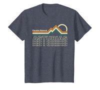 Asturias - Paraíso Natural - España Camiseta, Niños, Azul Jaspeado, 2 años