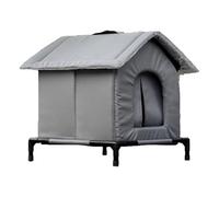 ASTVDFQK Casa Gatos Exterior En Invierno con Puerta Y Alfombra Suave, Base Elevada, Caseta Gatos Exterior For Uso En Exteriores E Interiores.(L)