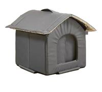 ASTVDFQK Casa para Gatos Exterior, Casa Gatos Exterior, Gran Caseta For Gatos Salvajes For El Invierno, con Cortina De Puerta Dividida, Fácil De Montar.(M)