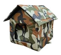 ASTVDFQK Caseta For Gatos De Exterior con Estructura De Soporte, Casa Gatos Exterior,Cortina De Puerta Y Acolchado Grueso For Gatos De Interior Y Exterior.(L)