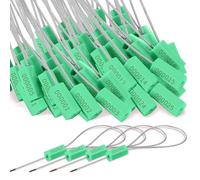 Asuinxurr 120 precintos de cable de acero, sellos de seguridad de metal, precintos de metal numerados para remolques, etiquetas de seguridad, etiquetas a prueba de manipulaciones, color verde