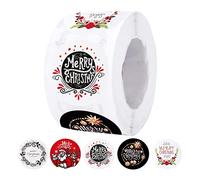 Asuinxurr 500 pegatinas de feliz Navidad con tema de Navidad, etiquetas adhesivas para manualidades, paquete de regalo, sobres, artículos de papelería, decoración B
