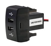 Asuinxurr Cargador USB dual para coche, 5 V, 2 tomas USB para Stralis Hi-Way Eurocargo