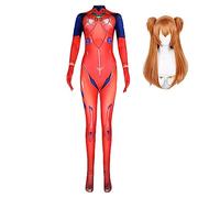 Asuka Langley Soryu Cosplay Costume with Wig Asuka Langley Soryu Ayanami Rei Jumpsuit Halloween Outfits Anime Bodysuit Trajes para Mujer