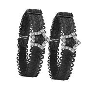 Asukohu 1 Par De Hebillas De Moda Elásticas Correas De Zapato Para Alto Diseño Antideslizante Cordones Para El Día A Diario Tacón Alto Correas, Black Star Shape, talla única