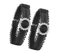 Asukohu 1 Par De Hebillas De Moda Elásticas Correas De Zapato Para Alto Diseño Antideslizante Cordones Para El Día A Diario Tacón Alto Correas, Black Round, talla única