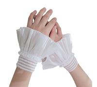 Asukohu 1 par de muñequeras elásticas en capas desmontables para camisa, mangas multicolores para fotografía de uñas y sesiones de moda, pulseras elásticas ajustables, blanco, Talla única