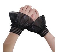 Asukohu 1 par de muñequeras elásticas en capas desmontables para camisa, mangas multicolores para fotografía de uñas y sesiones de moda, pulseras elásticas ajustables, Negro, Talla única