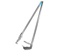 Asukohu 120 cm atrapador de serpientes para exterior de acero inoxidable abrazadera plegable para reptiles La abrazadera de playa eficiente curva de la cabeza herramienta de agarre de captura