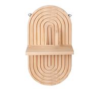 Asukohu 2 estantes flotantes de madera vintage ovalados para decoración de pared, estante colgante moderno para sala de estar, baño, fácil instalación
