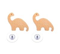 Asukohu 2 ganchos de madera con forma de animal para puerta de armario, cajón con respaldo adhesivo, multiusos, suministros de decoración del hogar, colgador de entrada