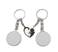 Asukohu 2pcs Multiusos Doble Cara Sublimación Llavero Espacios en Blanco Rotatorio Llaveros Para Regalos Únicos Y Creativos