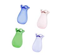 Asukohu 4 jarrones de cristal en miniatura elegantes organizadores de pieles de gatos con estilo decoración del hogar para mascotas contenedor de almacenamiento de pelo de cristal para gatos