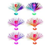 Asukohu 6 luces LED de fibra nocturna con flores que cambian de color, para cumpleaños, bodas, Navidad, decoración del hogar, luces de celebración