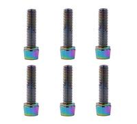 Asukohu 6 tornillos de manillar de bicicleta de acero colorido con cabeza cónica para bicicleta de carretera, piezas de bicicleta