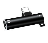 Asukohu Adaptador USB tipo C en ángulo derecho a adaptador 2 en 1 de carga convertidor de música reducción de ruido construcción aluminio tipo C adaptador de sonido con carga