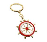 Asukohu Anclajes marinos y llavero hechos de Kiriste resistente en clásico tema marino azul blanco para entusiastas anillos, rosso, Gold-color