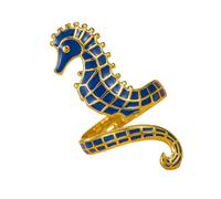 Asukohu Anillos de caballito de mar con gotas de aceite artísticos hechos de materiales de aleación resistentes adecuados para fiestas y fiestas para uso diario, como se describe