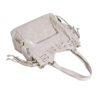Asukohu Bolso bandolera retro grande para axilas, con cordón, tachonado, de piel sintética, para ir de compras y viajes, bolso cruzado con tachuelas, Gray, One Size