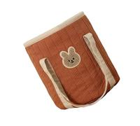Asukohu Bolso de mano bordado con patrón de conejos para mujer, bolsas de viaje de algodón, a prueba de salpicaduras, bolsa de pañales suave, gran capacidad, de algodón para mamá, Red