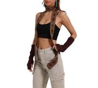 Asukohu Bufanda de cuello con patrón de estrellas para mujer, suave, calentador de cuello, tejido gótico, largo, para invierno, otoño, casual, para todas las edades, elegante accesorio de invierno, a