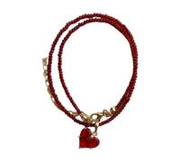 Asukohu Collar con símbolo de amor romántico, decoración con piedras de cristales, cadena base resistente, piezas de joyería para uso diario, collar de corazón de aleación con cristales, talla única