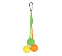 Asukohu Colorida esfera rascadora de sisal con campanas para jugar activamente, aliviar el estrés, ejercicio, dentición, masticar, juguete para gatos, cuerda de sisal
