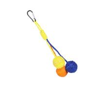 Asukohu Colorida esfera rascadora de sisal con campanas para jugar activamente, aliviar el estrés, ejercicio, dentición, masticar, juguete para gatos, cuerda de sisal