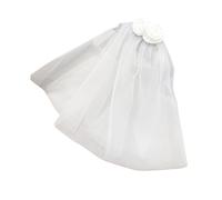 Asukohu Delicado velo con clip para el pelo, tocado de doble capa, roseta, horquilla para despedida de soltera, joyería para el pelo, diadema de tul suave