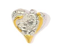Asukohu Elegante colgante de acero inoxidable con forma de corazón en forma de corazón de dos colores, diseño sofisticado de 11 diseños únicos para mujer, versátil, estrella, luna, mariposa, talla