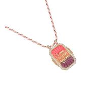 Asukohu Elegante collar de mujer accesorio para mujer con cuerda de algodón de colores y papel protector colgante de ojo de diablo para fiestas, amuleto de protección, talla única, como se describe