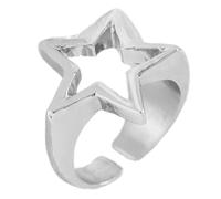 Asukohu Elegante Y Elegante Geométrico Estrella Dedo Joyería Ajustable E Irregular Estrella Forma Anillos Para Egirls amantes de la moda Accesorios, como se describe