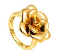 Asukohu Elegantes anillos de flores chapados en oro de 18 quilates. Elegantes flores chapadas en oro de 18 quilates y anillos de rosa. Joyas para los amantes de la moda que lo usan todos los días