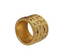 Asukohu Elegantes gofres Anillos de metal huecos Diseños geométricos únicos Anillo de boda Ajuste cómodo Unisex Joyería Regalo para parejas Joyería de moda para el día a día, como se describe