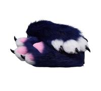 Asukohu Guantes de uñas multicolor para cosplay, con piel de animal realista, cómodos para congresos, fiestas y festivales, guantes de disfraz de poliéster transpirable, D, Talla única